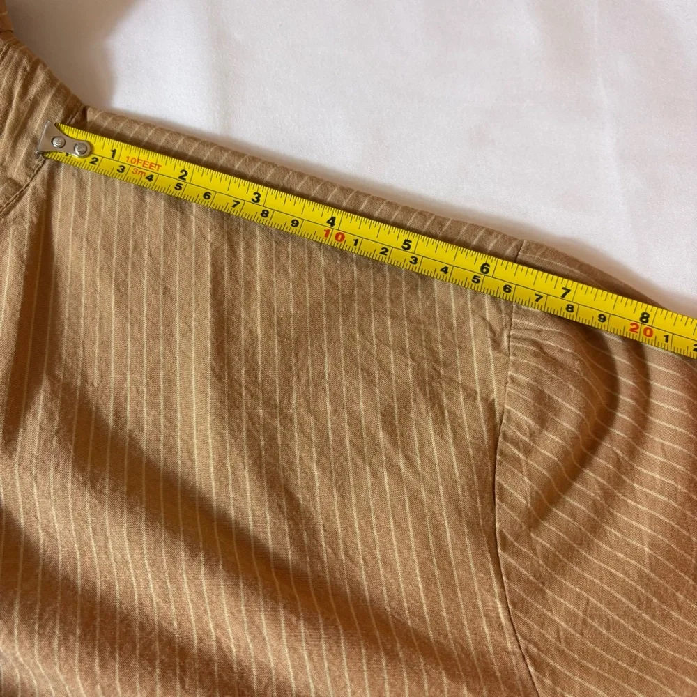 Vanilla Star Button Up Long Sleeve Shirt Pinstripe Top Burnt Orange Size Small - Picture 11 of 12